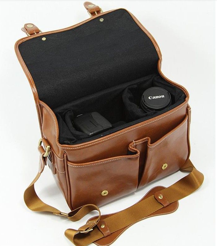 Vintage Leather DSLR Camera Bag Canon EOS Rebel XS XSi T1i T3 T3i T2